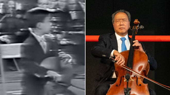 Yo-Yo Ma in 1962 and 2022 playing in honour of President John F. Kennedy