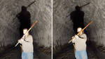 Ironworker Paul Harvey plays 'Lord of the Rings' theme on flute in abandoned tunnel