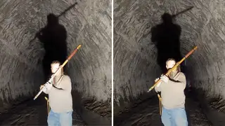Ironworker Paul Harvey plays 'Lord of the Rings' theme on flute in abandoned tunnel