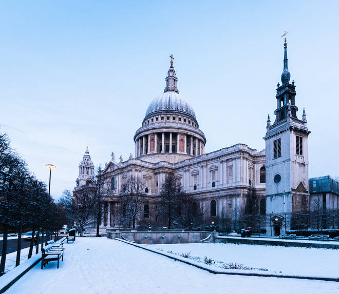 St Paul’s Cathedral in the snow