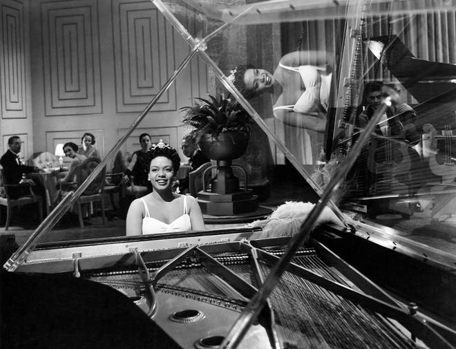 Hazel Scott on the set of the Film 'Rhapsody in Blue' (1945)