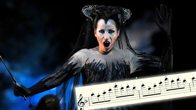 Anna Siminska as Queen of the Night in the Royal Opera's production of Mozart's Die Zauberflote