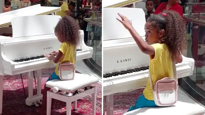 9-year-old girl plays 'Titanic' theme in South Africa shopping mall