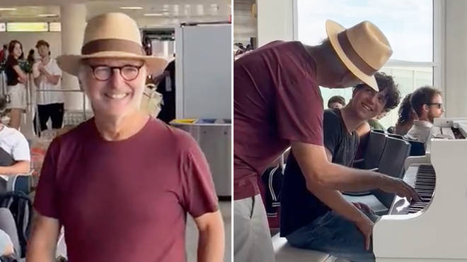 Ludovico Einaudi surprises young fan at airport piano