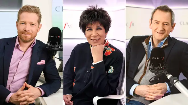 (L to R) Zeb Soanes, Moira Stuart, Alexander Armstrong