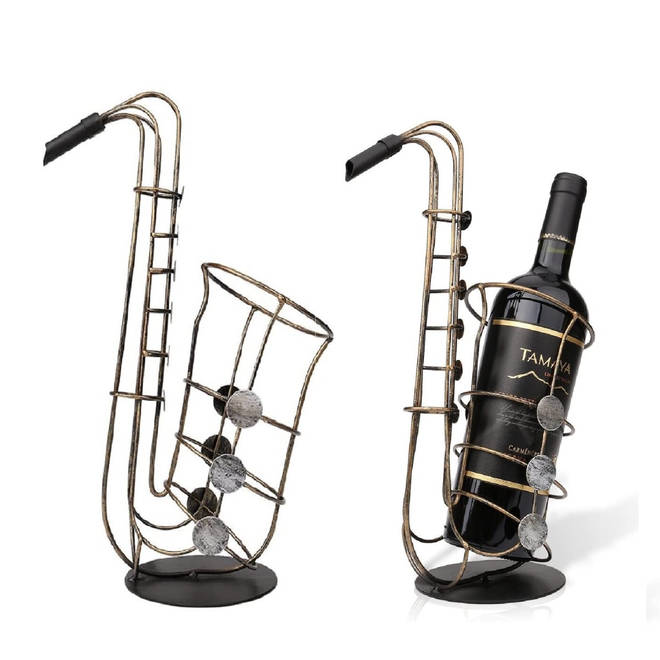 Saxophone wine holder