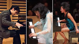20 of the greatest piano concertos of all time. Pictured (L-R): Arsha Kaviani, Mitsuko Uchida, Yuja Wang.