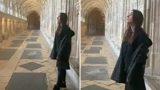 Soprano Katie Marshall sings ‘Eternal Source of Light Divine’ in cloisters of Gloucester Cathedral