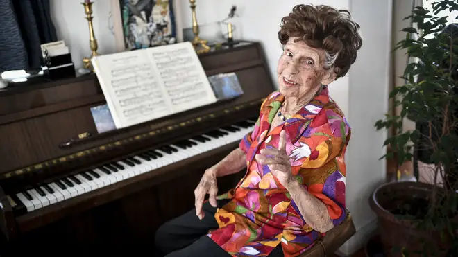 108-year-old pianist Colette Maze in March 2023