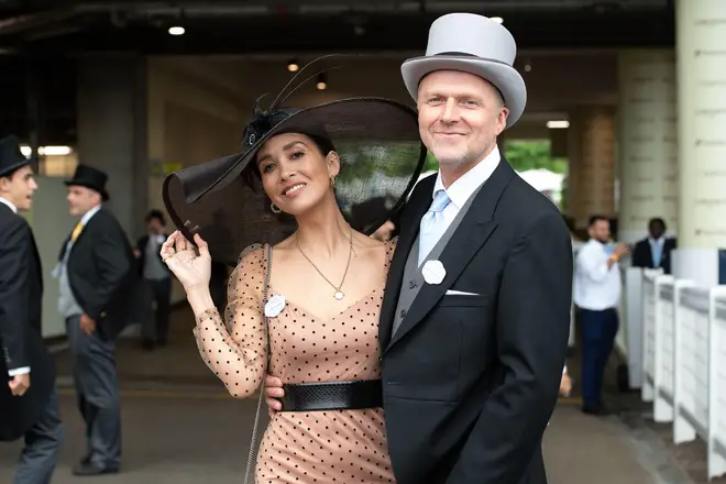 Myleene Klass pictured at Royal Ascot with her partner Simon Motson