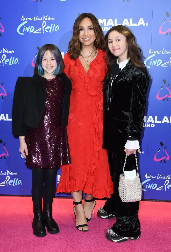 Myleene Klass with daughters Hero (left) and Ava (right)