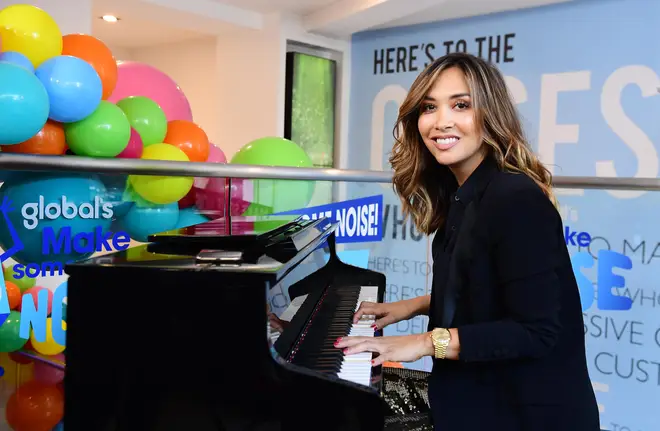 Myleene Klass, Classic FM host, pianist and designer, plays piano to raise money for Global's Make Some Noise 