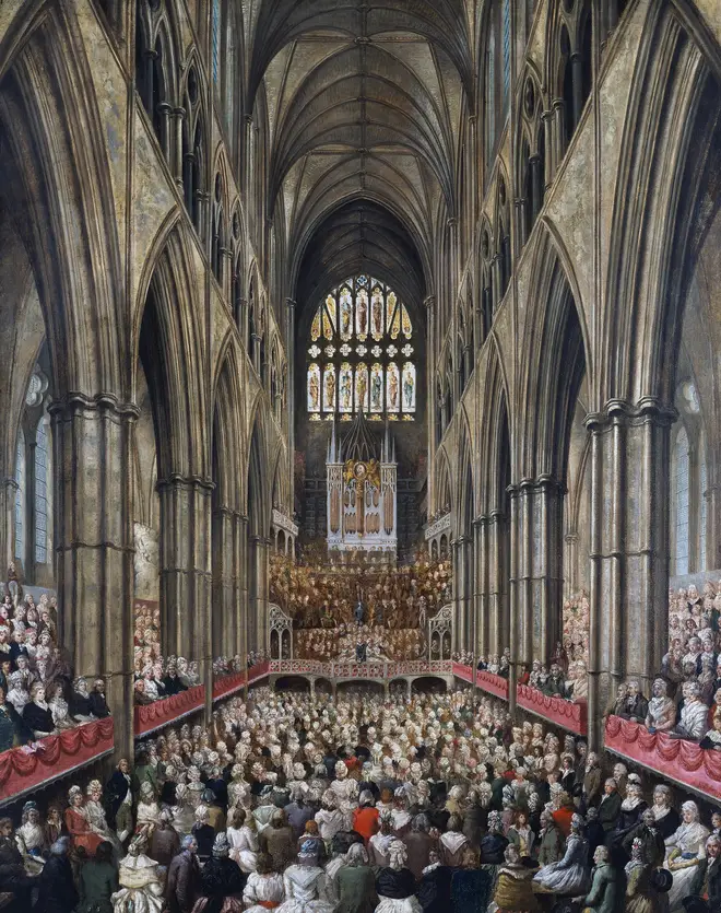 Interior painting of Westminster Abbey on the Commemoration of Handel, 1793