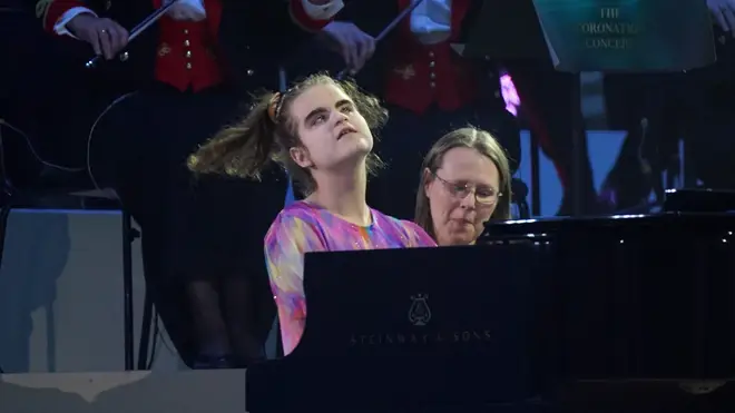 Pianist Lucy Illingworth performs during the Coronation Concert