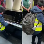 School boy plays Mozart