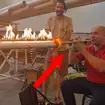 Trumpeter creates mesmerising sound wave visualisation using fire