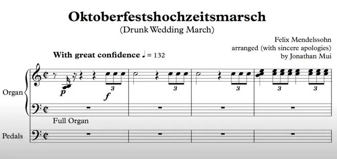 Mendelssohn’s Wedding March, but uh oh...