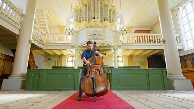 Double bassist Luis Cabrera plays the ‘Prelude’ from Bach’s Cello Suite No.1