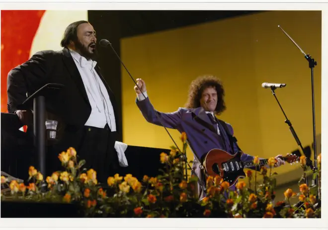 Pictured: Pavarotti and Brian May