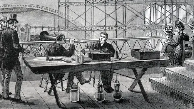 Public demonstration of Thomas Edison's Phonograph at Crystal Palace, London 1888