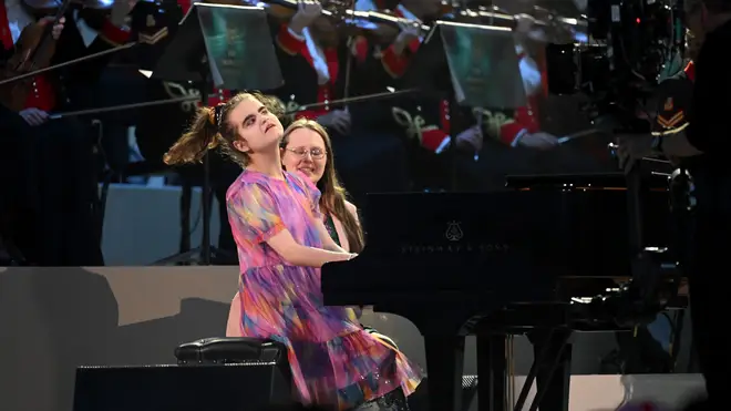 Lucy from The Piano performs on stage during the Coronation Concert at Windsor Castle