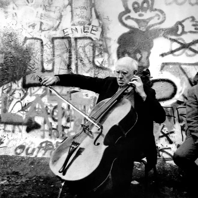 Mstislav Rostropovich has a friend with a private jet fly him and his cello to Berlin to perform after the fall of the Wall.