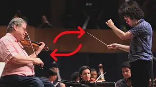 Acclaimed violinist Itzhak Perlman, and legendary conductor Gustavo Dudamel swapped their instrument and baton in rare rehearsal insight
