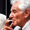 Bradley Cooper (left) has been accused of ‘Jew Face’ in his portrayal of conductor Leonard Bernstein (right) for using a prosthetic nose to play the character