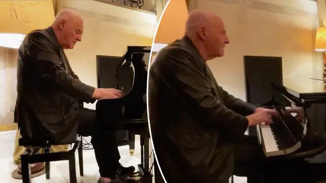 Sir Anthony Hopkins surprised hotel staff with a dazzling piano performance in their lobby.