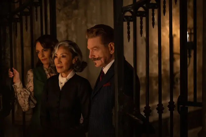 Kenneth Branagh stars alongside an ensemble cast including Tina Fey and Michelle Yeoh in A Haunting in Venice.