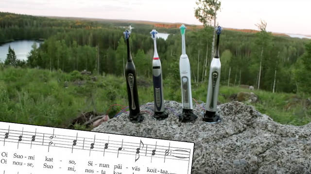 Finlandia hymn on toothbrushes