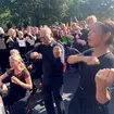 A12 orchestra plays in Netherlands protest