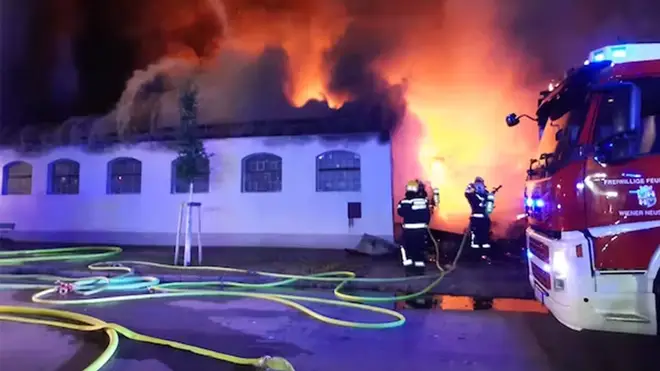 A major fire broke out at the factory of one of the world’s oldest piano manufacturers on Tuesday night.