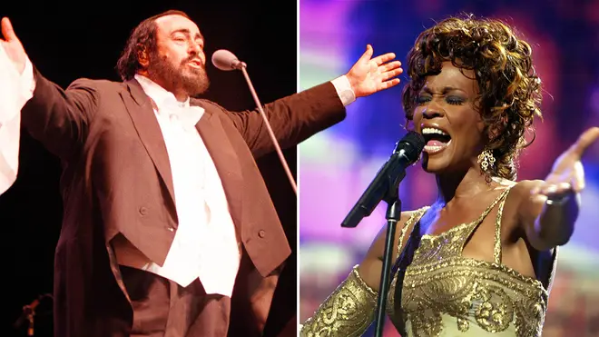 Luciano Pavarotti and Whitney Houston: two era-defining voices of the 20th century.