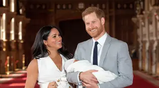 The Duke & Duchess Of Sussex Pose With Prince Archie Their Newborn Son