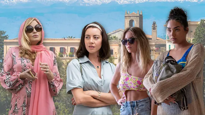 Jennifer Coolidge, Aubrey Plaza, Sydney Sweeney and Brittany O’Grady star in HBO’s hit series, The White Lotus.