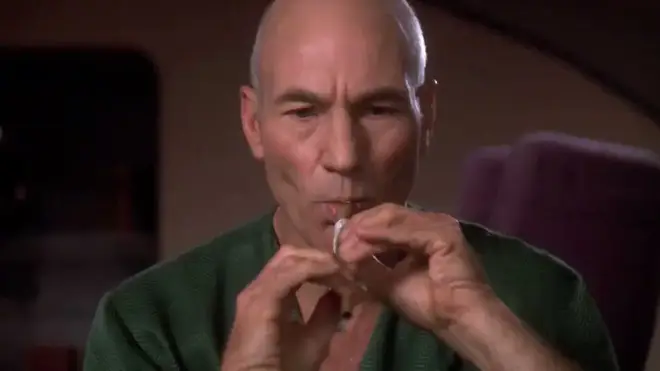 As Captain Jean-Luc Picard in Star Trek, Stewart mimed a few lines on the Ressikan flute
