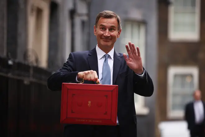 Chancellor Jeremy Hunt leaves Downing Street to present his spring budget to parliament in March 2023