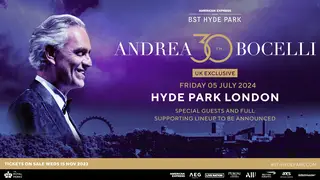 Andrea Bocelli will become the first classical artist to headline BST Hyde Park in July 2024.