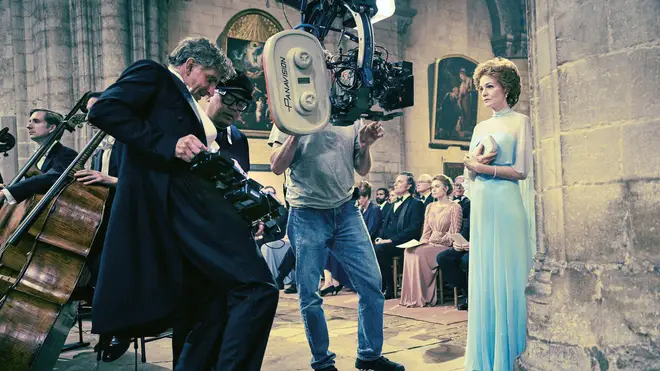 Bradley Cooper and Carey Mulligan filming with the LSO at Ely Cathedral