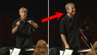 Conductor surprised on birthday by youth orchestra