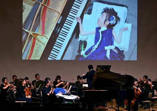Yurina Furukawa plays on the AI-powered piano