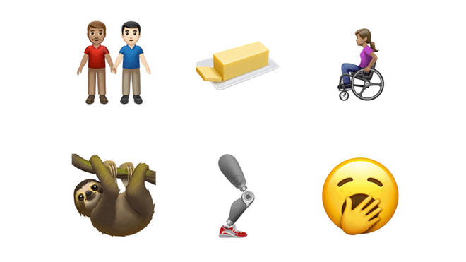 New emojis include a sloth and new 'holding hands' combinations