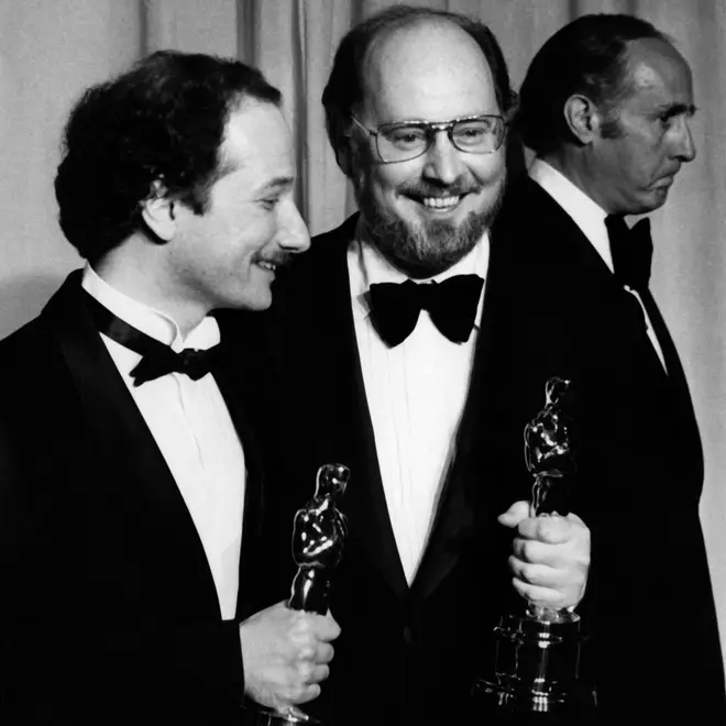 John Williams hold his Oscar for 'Star Wars', at the 50th Annual Academy Awards in 1978