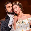 Most romantic opera duets (Lisette Oropesa as Violetta Valéry and Liparit Avetisyan as Alfredo Germont in La traviata, at The Royal Opera House in 2021)