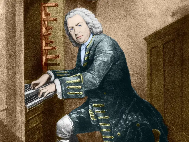 Johann Sebastian Bach at the organ