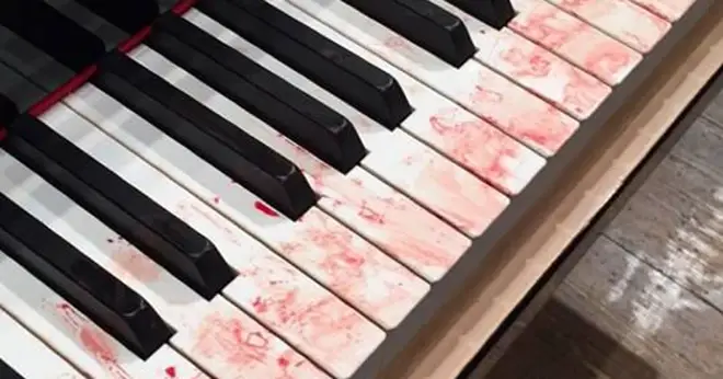 Blood on piano