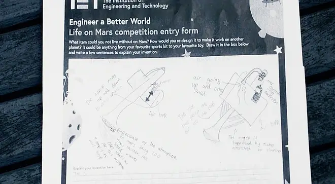 Elin’s ‘Life on Mars’ competition entry form