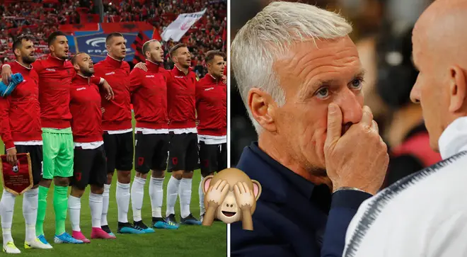 The Albanian team were left confused after hearing the wrong national anthem.