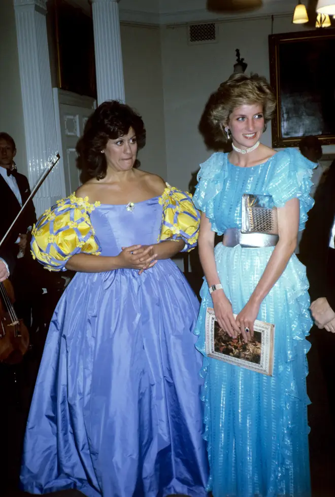 Kiri Te Kanawa with Princess Diana